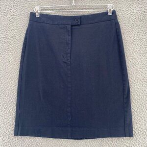 Talbots Skirt Womens 8 Black Stretch Mini Straight Pencil Office Career Casual